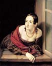 Василий Тропинин. Женщина в окне (Казначейша). 1841. Холст, масло. 